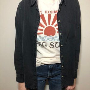 Asos Black Denim Button Down Shirt